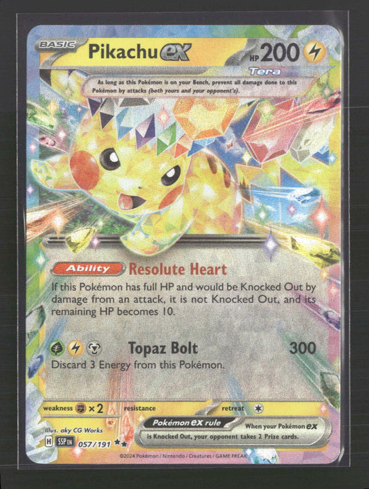 Pikachu ex SV08: Surging Sparks #057/191 - Front