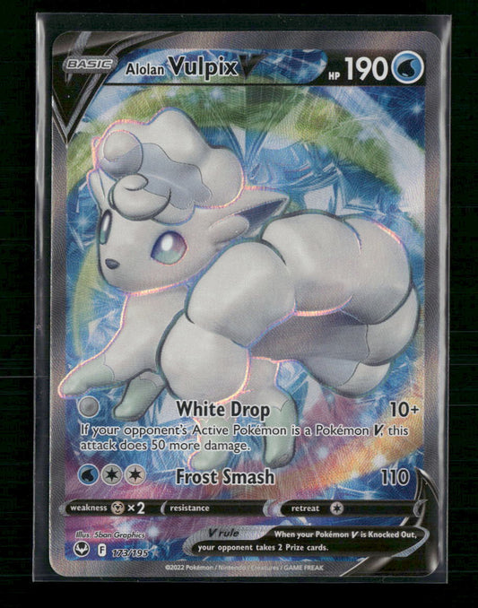 Alolan Vulpix V (Full Art) SWSH12: Silver Tempest #173/195 - Front