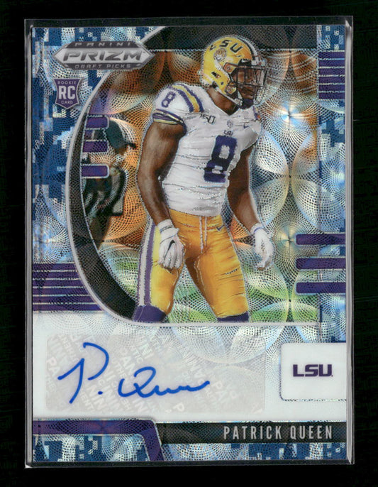 Patrick Queen 2020 Panini Prizm Draft Picks #221 Prizms Navy Camo Auto #/25