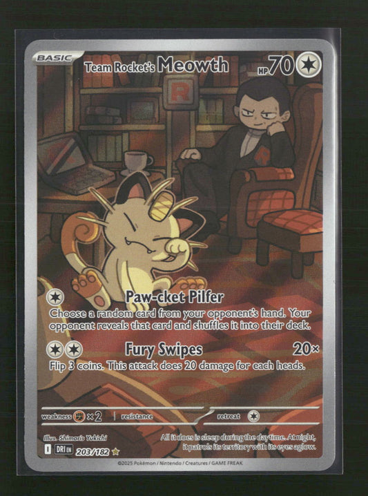 Team Rocket's Meowth SV10: Destined Rivals #203/182
