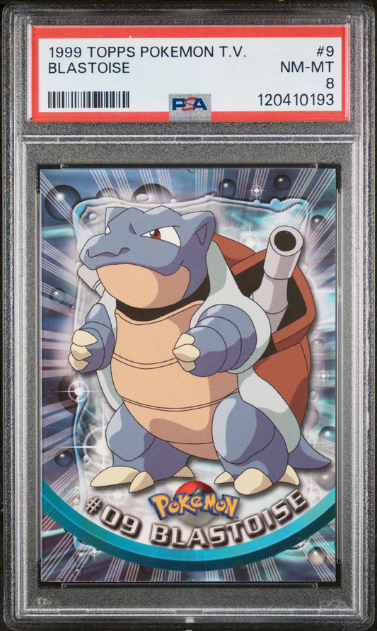 Blastoise 1999 Topps Pokemon Tv #9 PSA 8