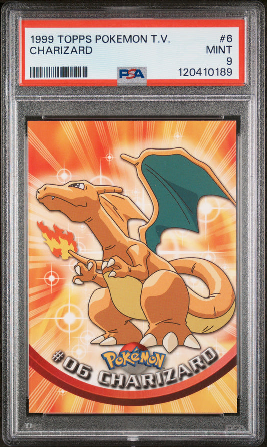 Charizard 1999 Topps Pokemon Tv #6 PSA 9