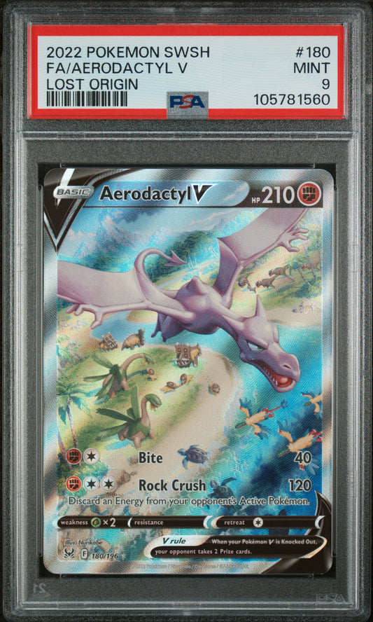 Fa/Aerodactyl V 2022 Pokemon Sword & Shield Lost Origin #180 Lost Origin PSA 9