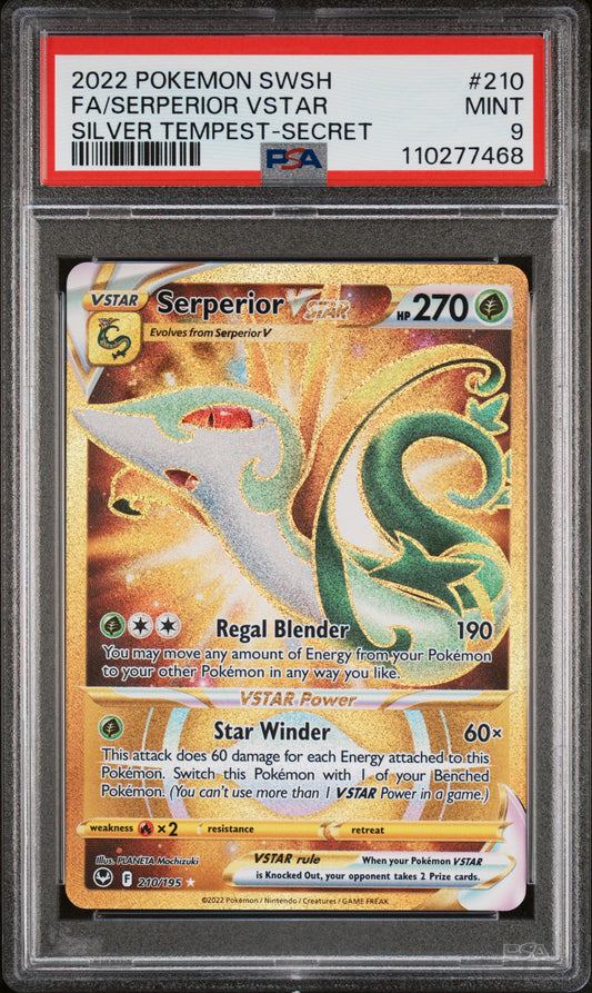 Fa/Serperior Vstar 2022 Pokemon Sword & Shield Silver Tempest #210 Secret PSA 9