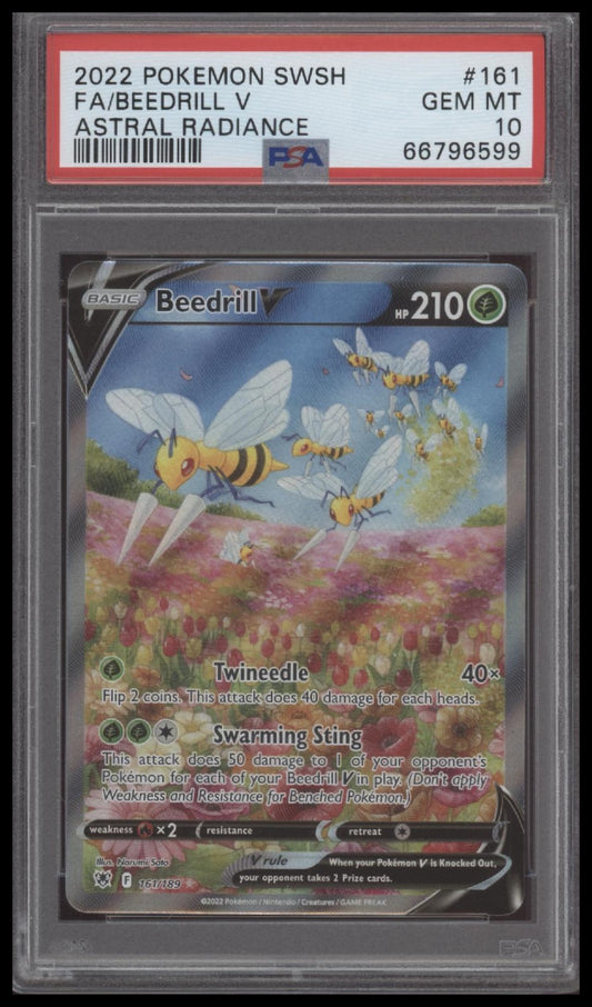 Fa/Beedrill V 2022 Pokemon Sword & Shield Astral Radiance #161 PSA 10