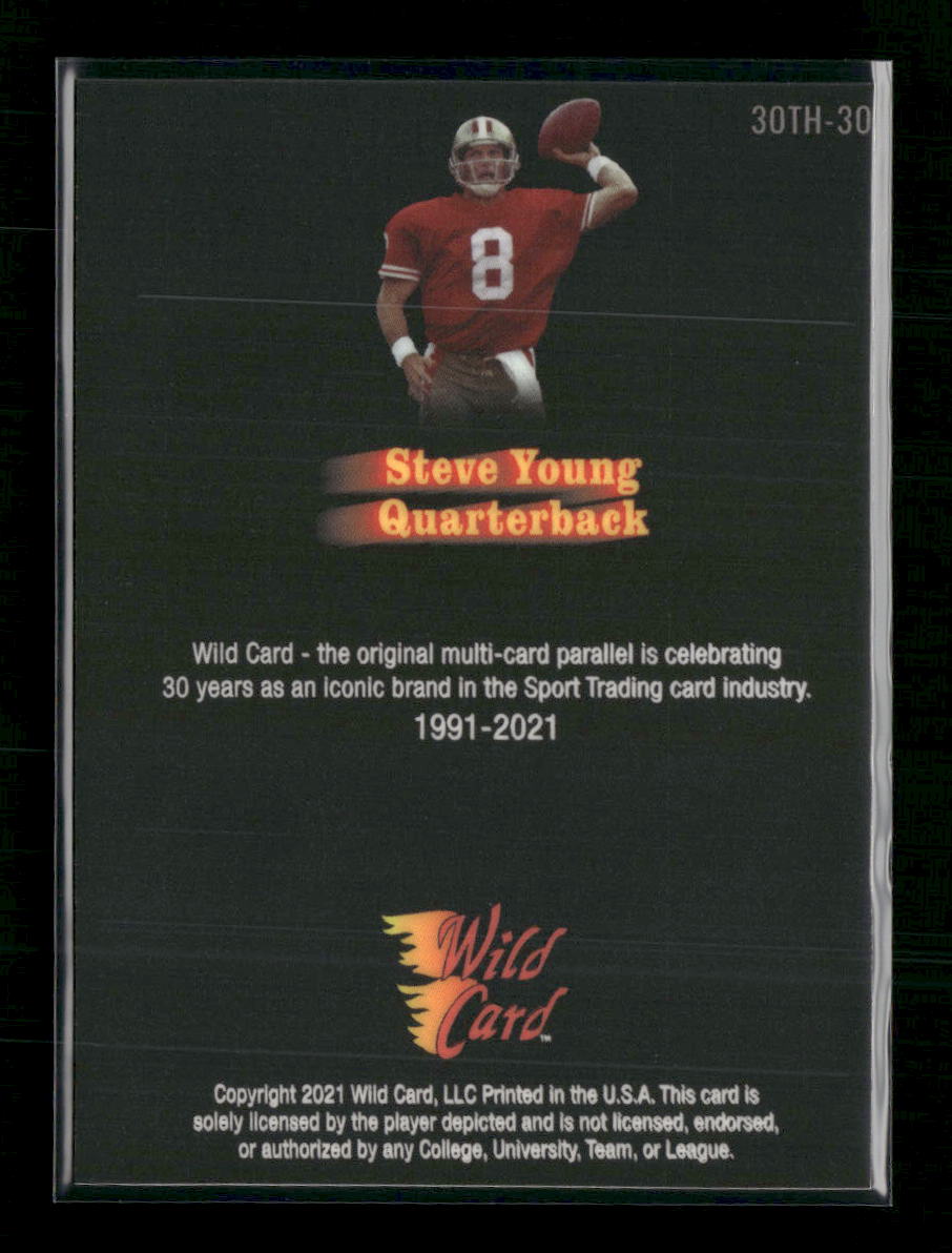 Steve Young 2021 Wild Card 30th Anniversary #30TH-30 Autographs Black