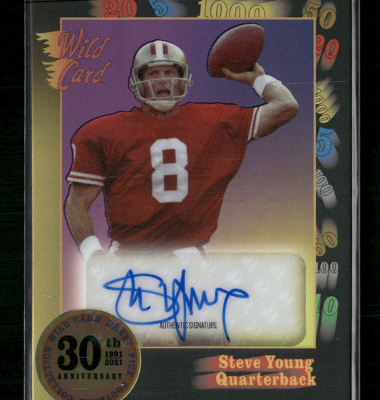 Steve Young 2021 Wild Card 30th Anniversary #30TH-30 Autographs Black