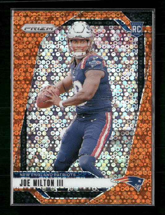 Joe Milton III New England Patriots 2024 Panini Prizm Rookie Orange Disco