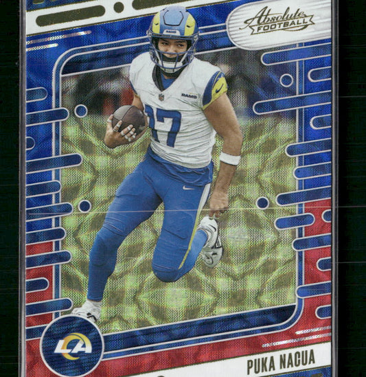 Puka Nacua Los Angeles Rams 2023 Panini Absolute Football Red/Blue Parallel