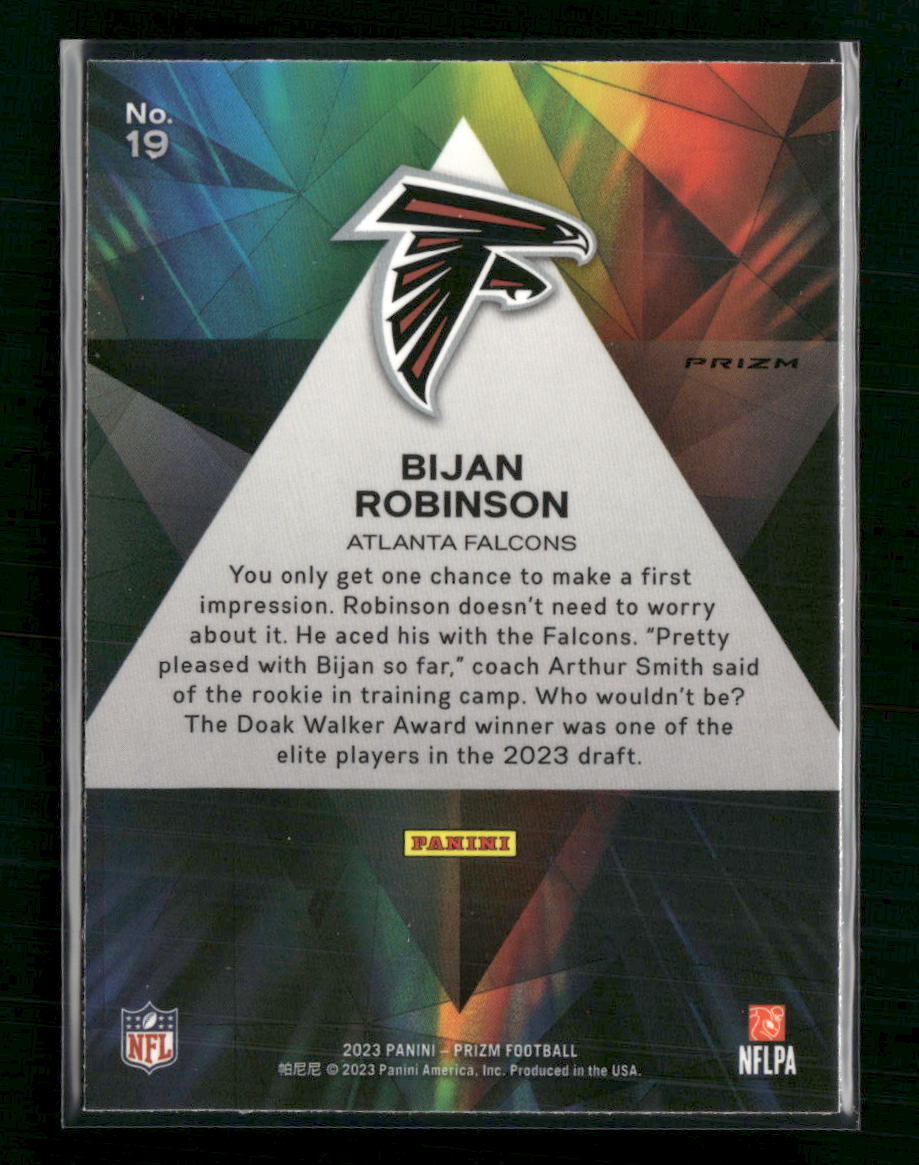 Bijan Robinson 2023 Panini Prizm #19 Prizmatic Prizms Green