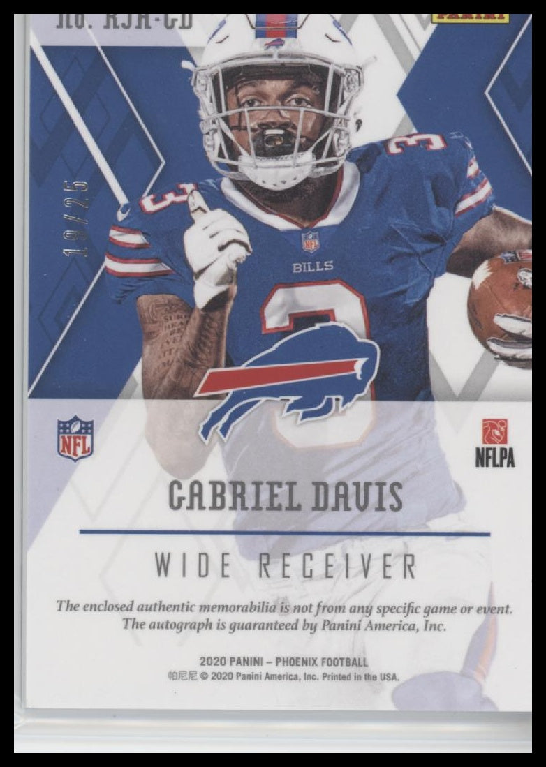Gabriel Davis Buffalo Bills 2020 Panini Phoenix Rookie RPA Patch Autograph