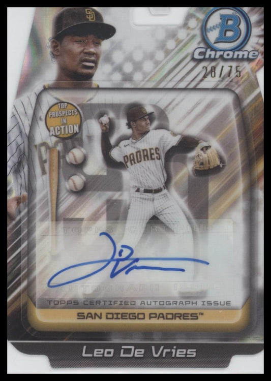 Leo De Vries San Diego Padres Autograph Gold Refractor