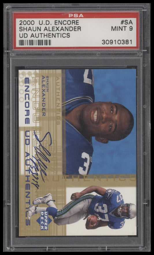 Shaun Alexander 2000 Upper Deck Encore Ud Authentics #SA Ud Authentics PSA 9