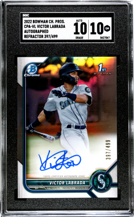 Victor Labrada 2022 Bowman Chrome #CPA-VL Auto. Ref. SGC 10
