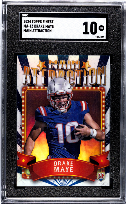 Drake Maye 2024 Topps Finest #MA-13 Main Attraction SGC 10