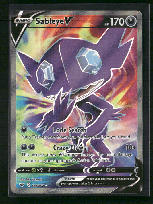 Sableye V (Full Art) SWSH01: Sword & Shield Base Set #194/202