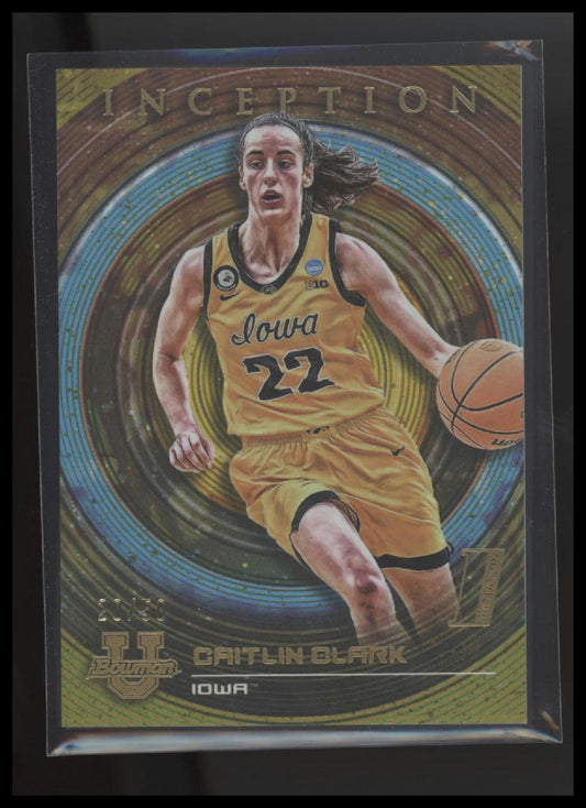Caitlin Clark 2022-23 Bowman University Inception #68 Gold Foil #/50