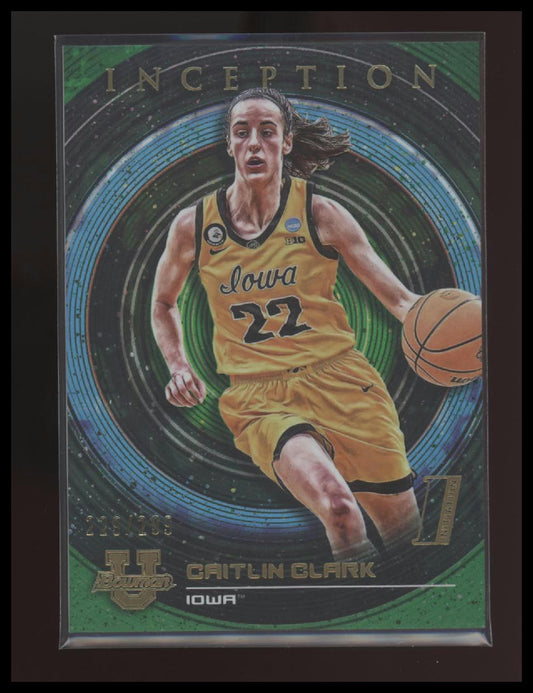 Caitlin Clark 2022-23 Bowman University Inception #68 Green Foil #/299