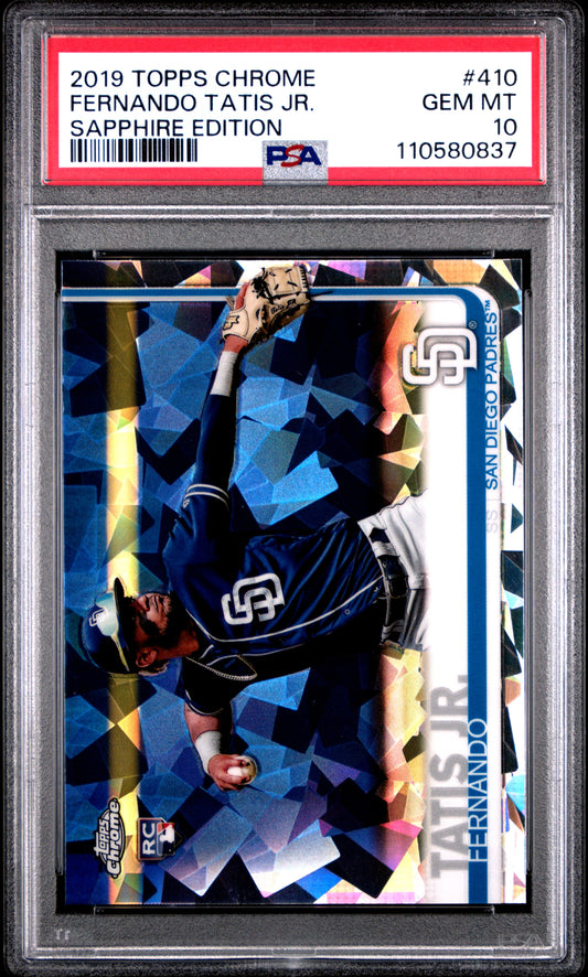 Fernando Tatis Jr. 2019 Topps Chrome Sapphire Edition #410 PSA 10
