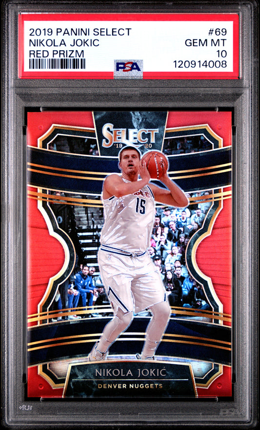 Nikola Jokic 2019 Panini Select #69 Red Prizm PSA 10