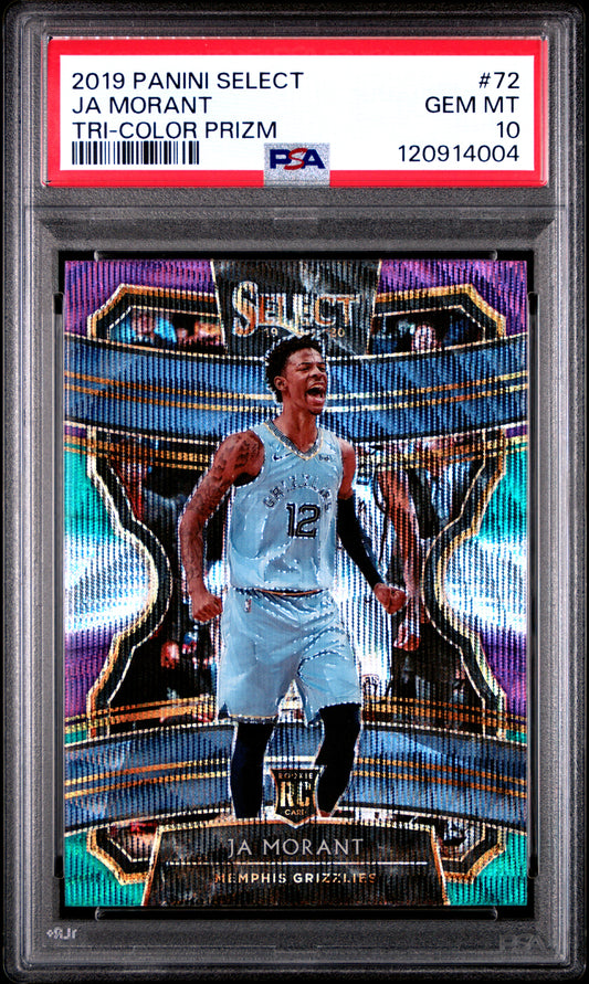 Ja Morant 2019 Panini Select #72 Tri-Color Prizm PSA 10