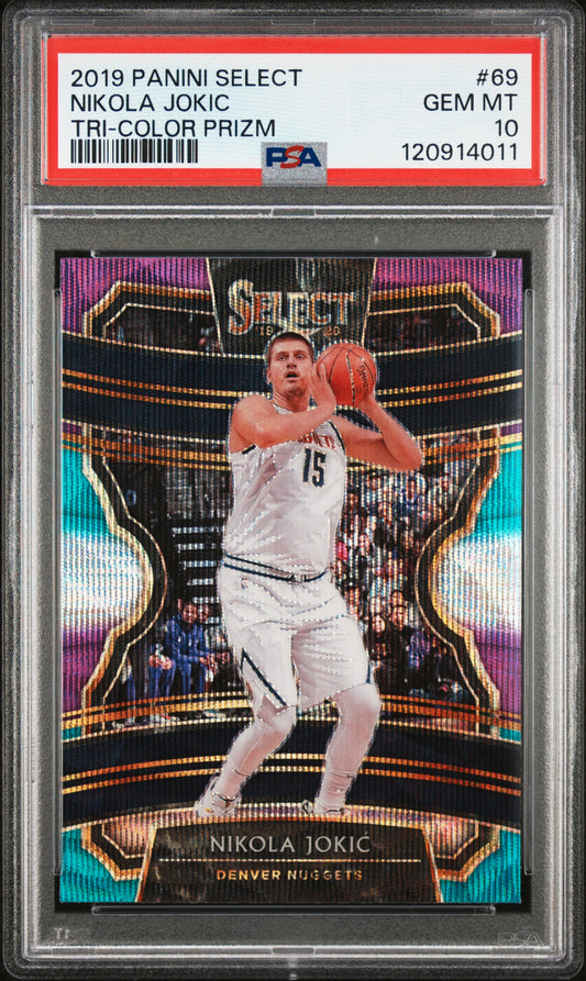 Nikola Jokic 2019 Panini Select #69 Tri-Color Prizm PSA 10