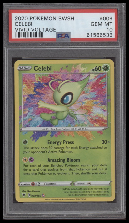 Celebi 2020 Pokemon Sword & Shield Vivid Voltage #009 Vivid Voltage PSA 10