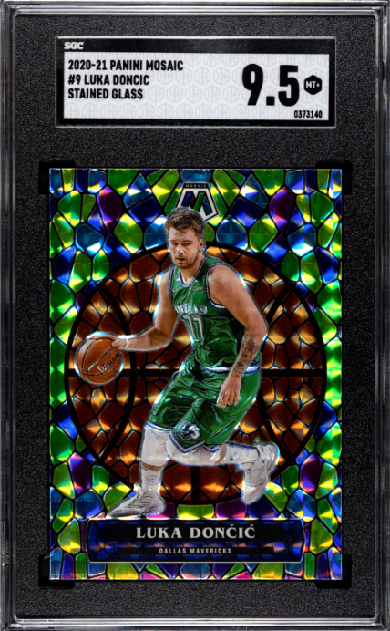 Luka Doncic 2020-21 Panini Mosaic #9 Stained Glass SGC 9.5