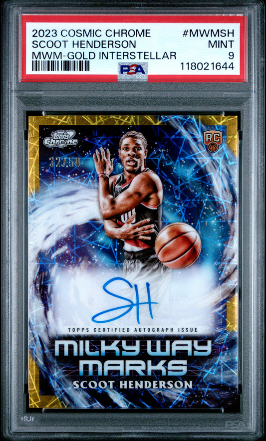 Scoot Henderson 2023 Topps Cosmic Autographs #MWMSH Mwm-Gold Interstellar PSA 9