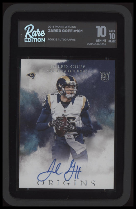 Jared Goff 2016 Panini Origins #101 Auto Rookie Graded Gem 10