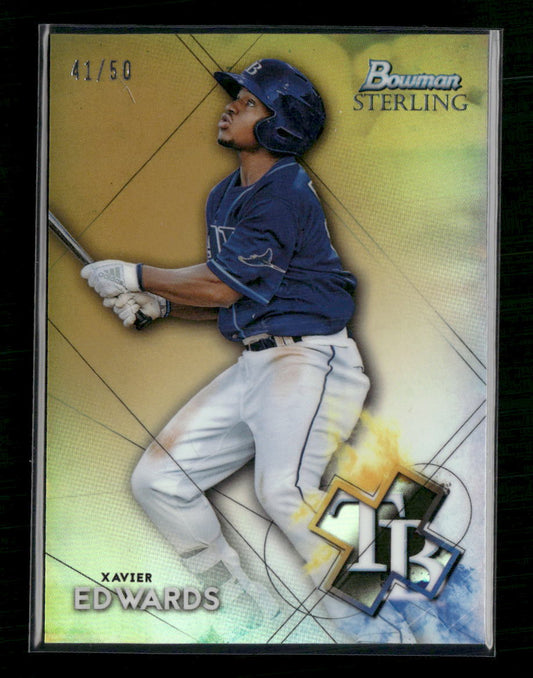 Xavier Edwards 2021 Bowman Sterling #BSP-18 Gold Refractor #/50