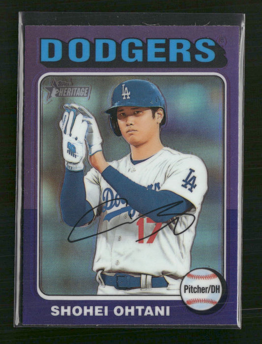 Shohei Ohtani 2024 Topps Heritage #371 Chrome Purple Refractor