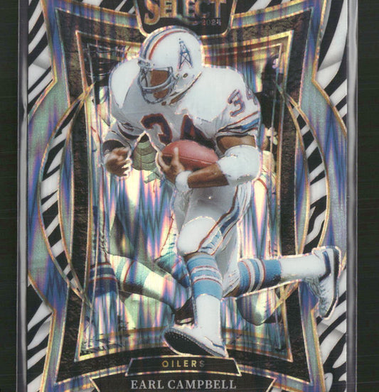 Earl Campbell 2024 Panini Select #54 Zebra Prizm