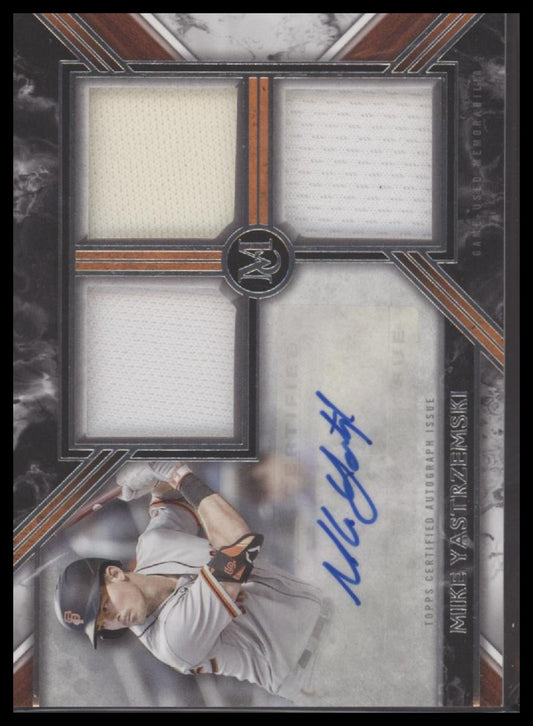 Mike Yastrzemski 2022 Topps Museum #SWTRA-MY Auto Triple Relic Autographs /200