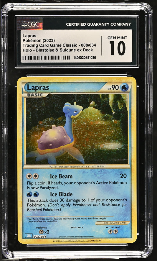 Lapras 2023 Trading Card Game Classic #008/034 CGC 10