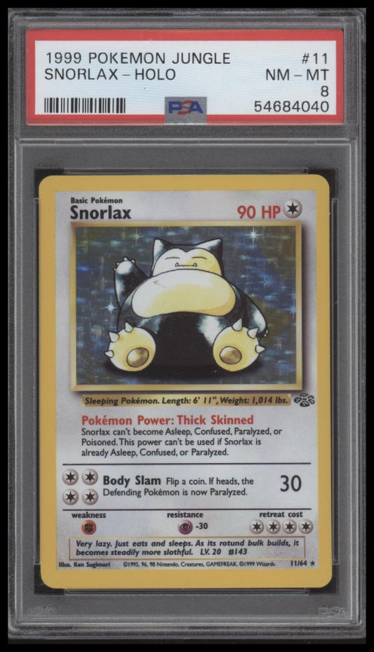 Snorlax-Holo 1999 Pokemon Jungle #11 PSA 8