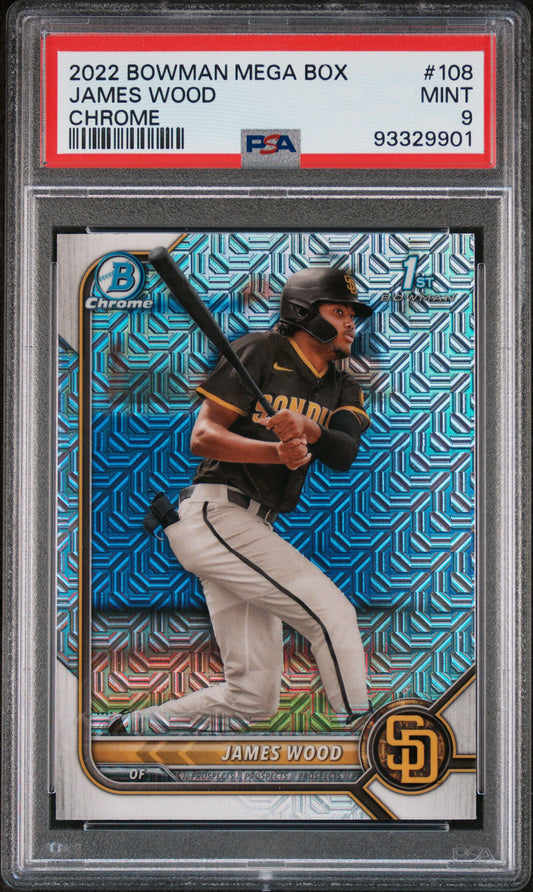 James Wood 2022 Bowman Mega Box Chrome #108 Chrome PSA 9