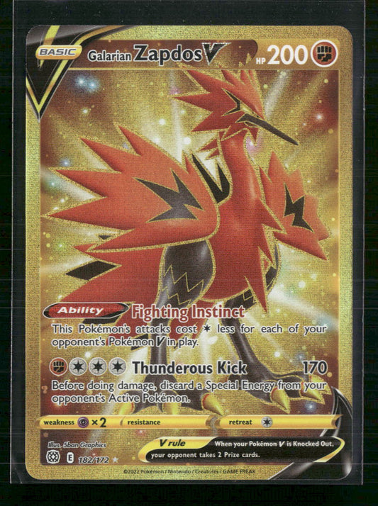 Galarian Zapdos V (Secret) SWSH09: Brilliant Stars #182/172