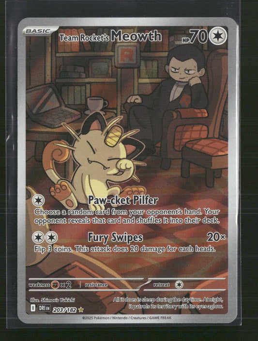 Team Rocket's Meowth SV10: Destined Rivals #203/182