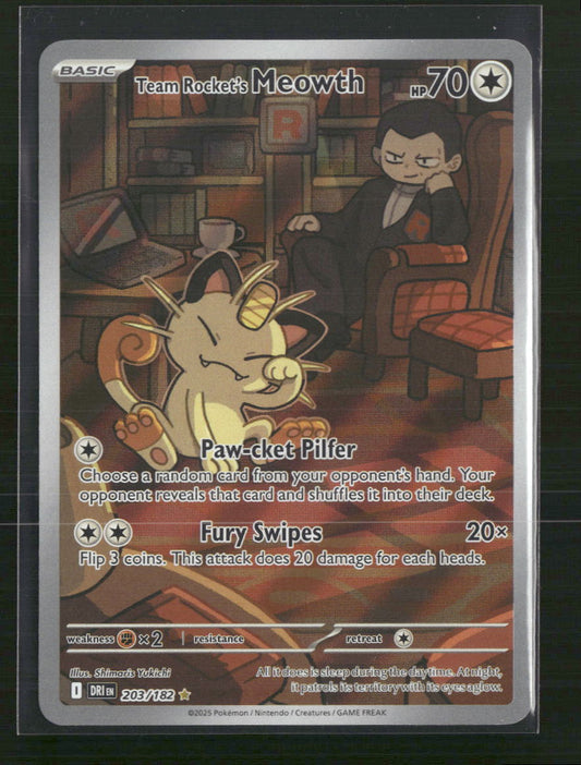Team Rocket's Meowth SV10: Destined Rivals #203/182