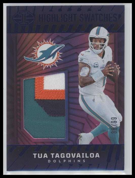 Tua Tagovailoa 2024 Panini Illusions #HS-TTA Highlight Swatches Blue #/99
