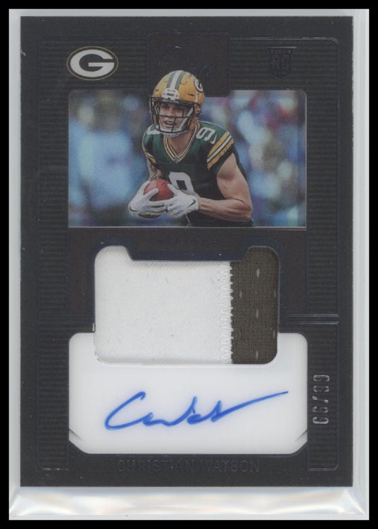 Christian Watson 2023 Panini One #129 2022 Premium Rookie Patch Autographs #/99