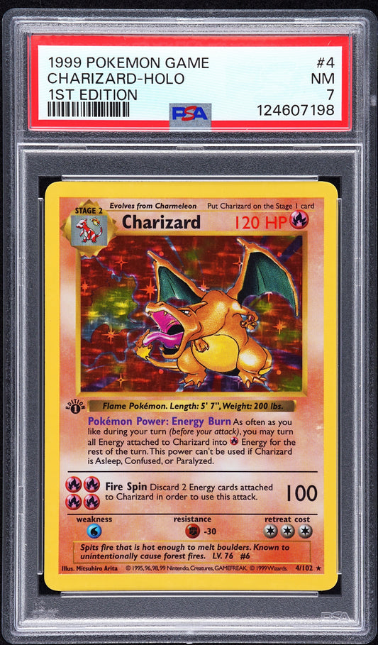 Charizard Holo 1999 Pokemon Game #4 1st Edition PSA 7