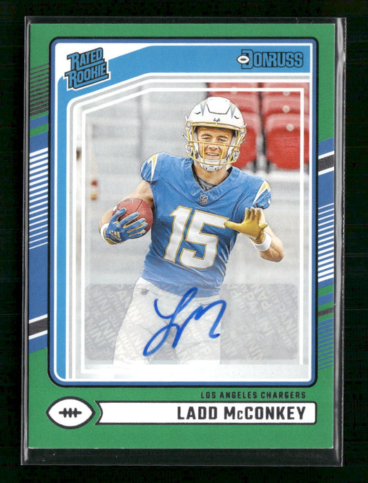 Ladd McConkey 2024 Donruss #328 Rated Rookies Autograph