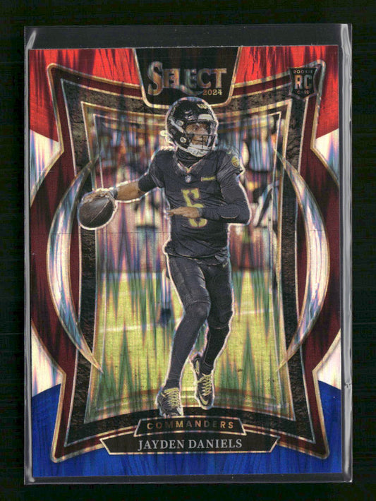 Jayden Daniels 2024 Panini Select #26 Red & Blue Prizm Shock
