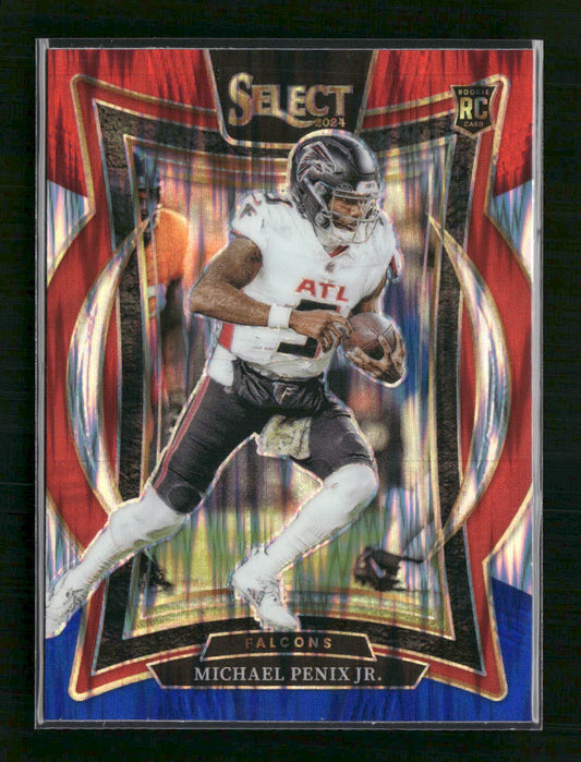 Michael Penix Jr. 2024 Panini Select #80 Red & Blue Prizm Shock
