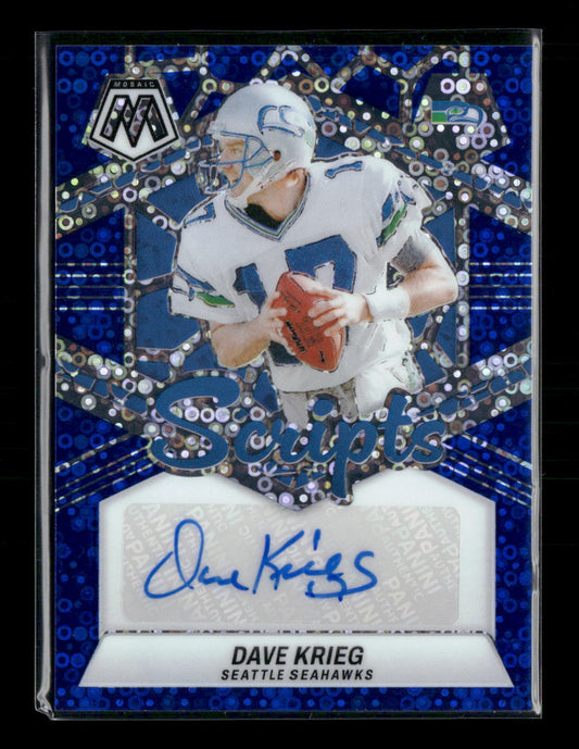 Dave Krieg 2024 Panini Mosaic #SC-DKG (AU) Scripts No Huddle Blue