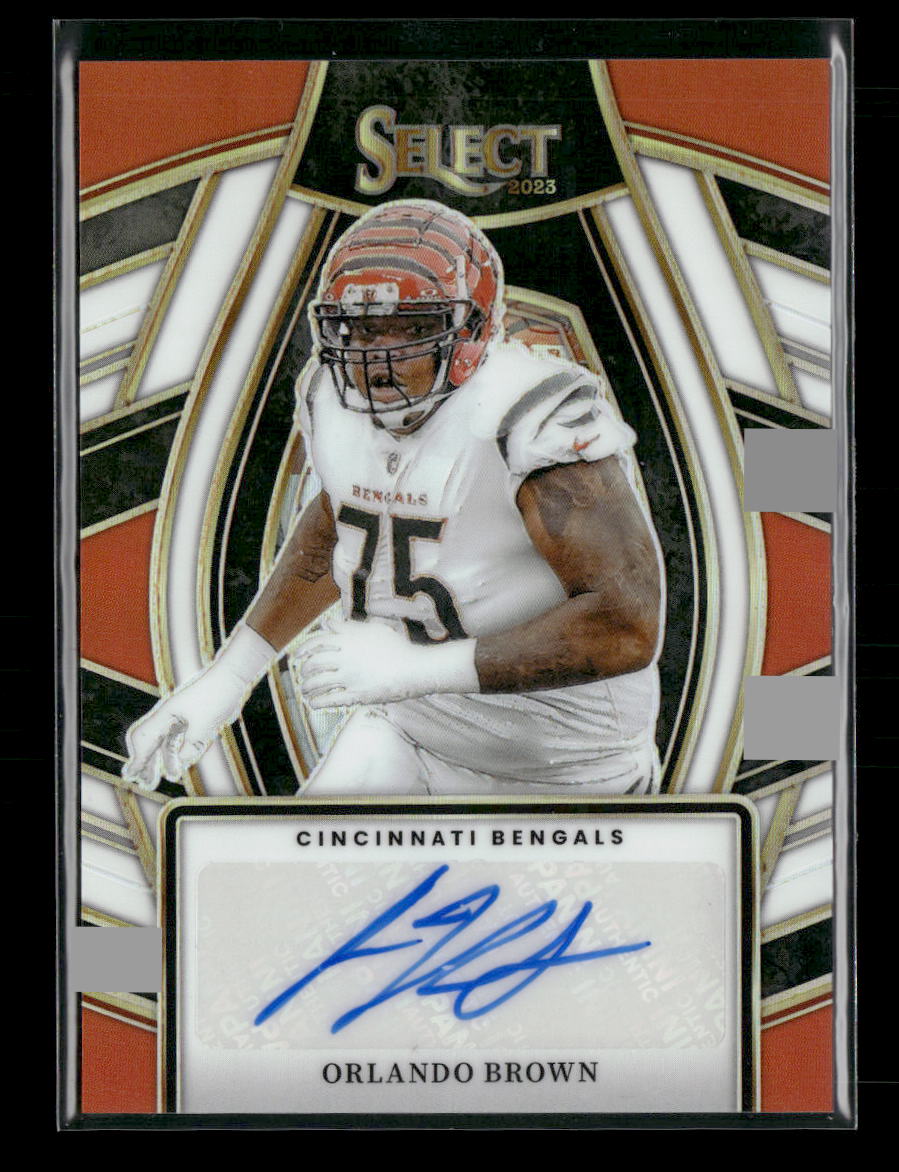 Orlando Brown 2023 Panini Select #SELS-OBR Select Signatures White Prizm #/50