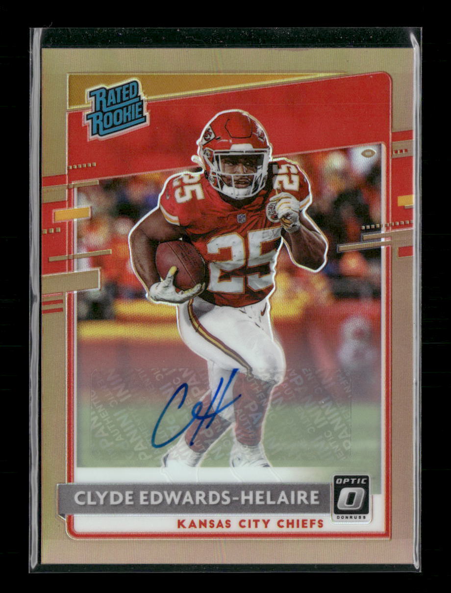Clyde Edwards-Helaire 2020 Donruss Optic #171 Rated Rookies Autographs Bronze