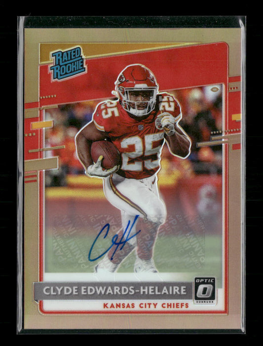 Clyde Edwards-Helaire 2020 Donruss Optic #171 Rated Rookies Autographs Bronze